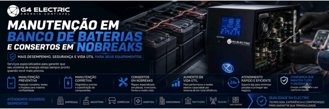 Manutenção e Reparo em Nobreak e Banco de Baterias