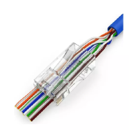 Conector RJ45 de Passagem EZ Crimp Cat5e Ouro Vazado